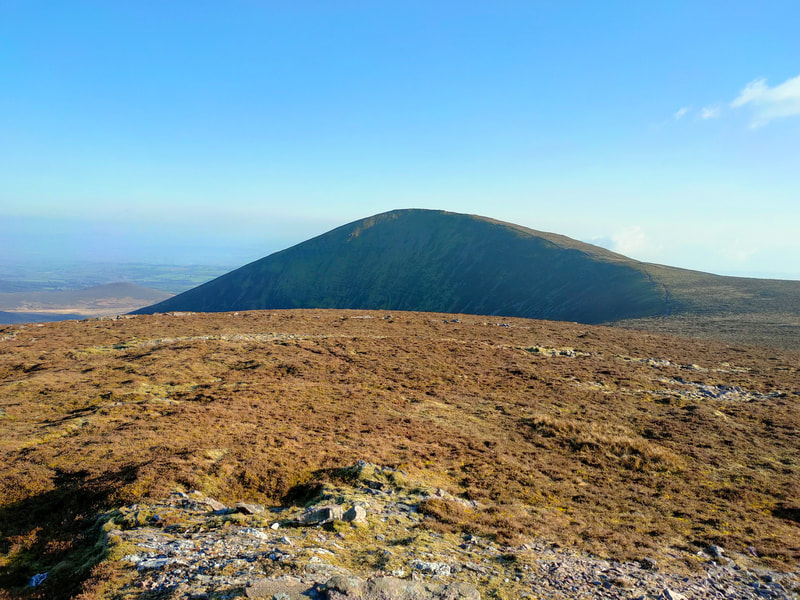 Mountain landscape, brown foreground, Knockmealdown centre and Blue Sky
