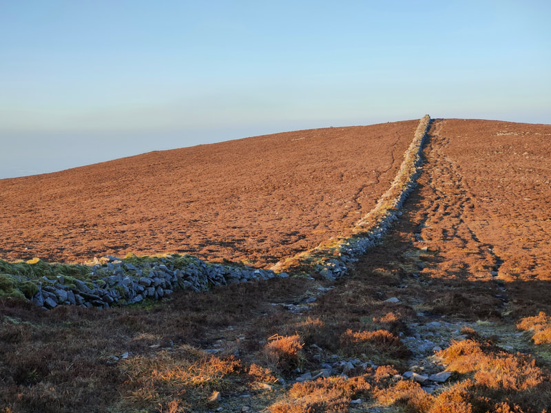 Brown mountain landscape divided by Knockmealdown Wall
