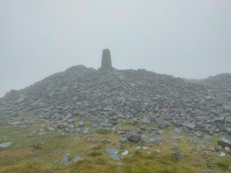 Cairn of stones and Trig Pillar of Temple Hill