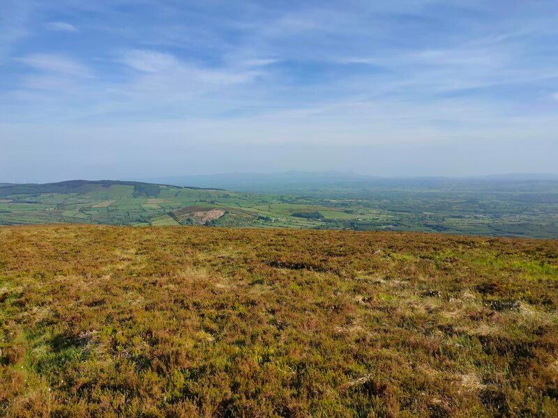 Brown mountain top of Cullaun looking across Tipperary