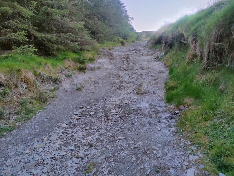 Rock based path on upper Moylussa approach route.