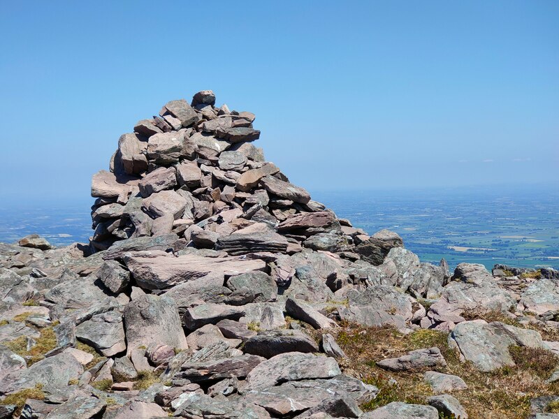 Large pile of stones on top of Sugarloaf Hill