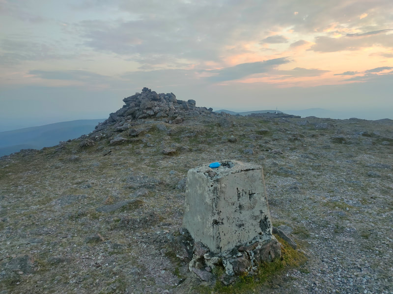Galtymore Trig Pillar and stone Cairn