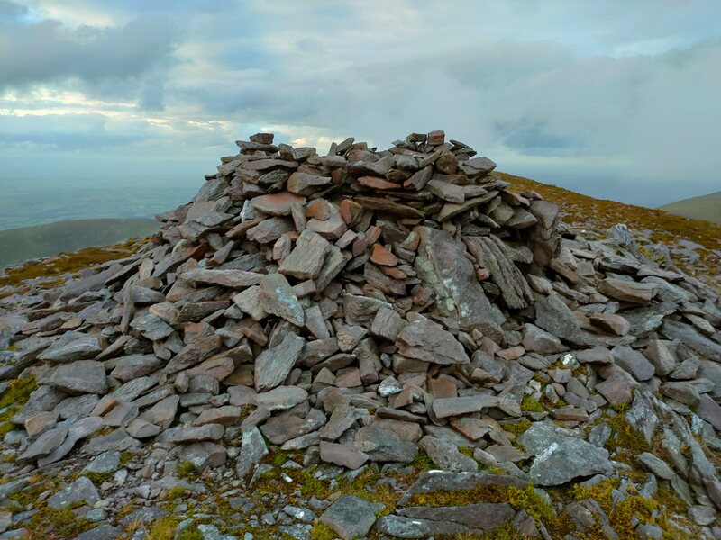Pile of stones on top of Purple Mountain