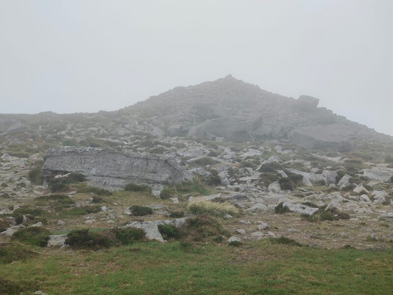 Large cairn of stones on top of Slievenamon