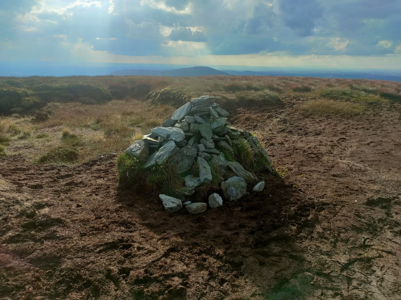 Small pile of rocks to mark the top of Slievemaan
