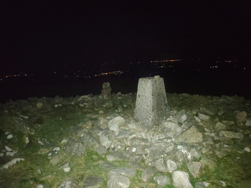 Mount Leinster Trig Pillar by torch light