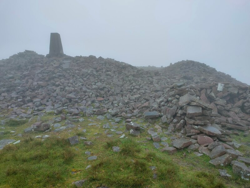 Cairn of stones and Trig Pillar of Temple Hill