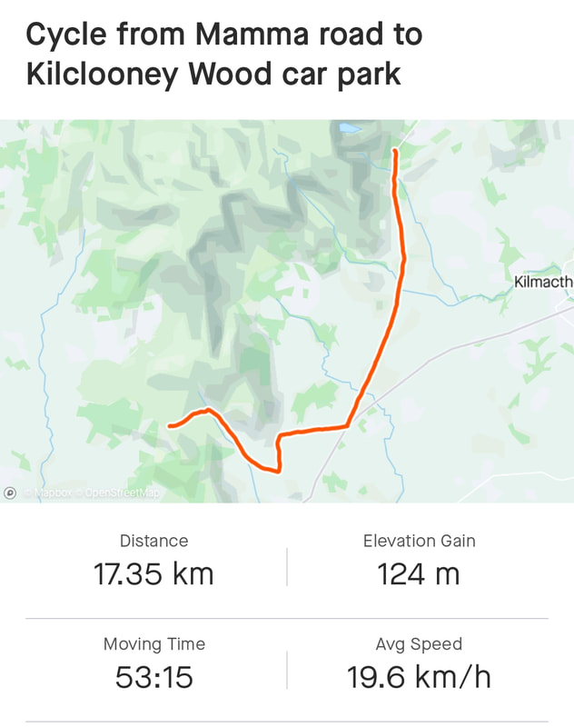 Strava Map Mamma Road to Kilclooney Wood Car Park